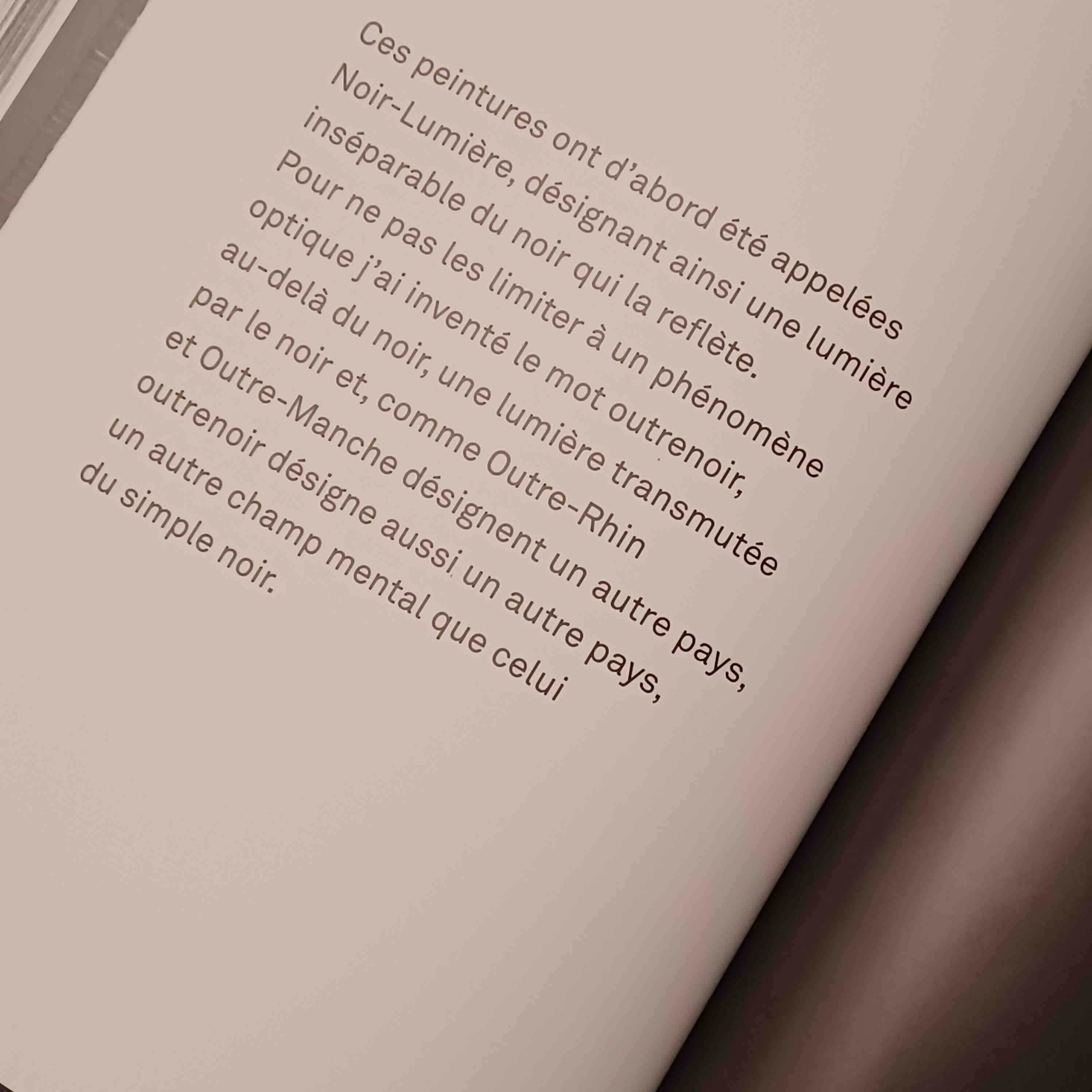 Citation de Pierre Soulages extraite du catalogue de l'exposition Soulages au Louvre